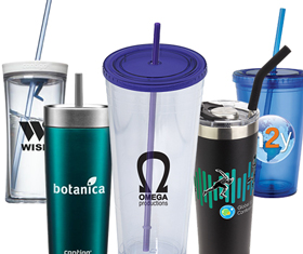 Drinkware with Straws