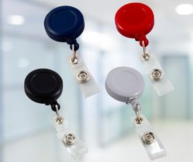 Promotion Gift double side badge holder with pen retractable badge reel  ball pen