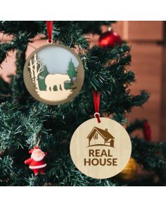 Bear in the Woods Layered Wood Ornament