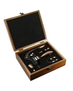 Graze Wood & Metal Wine Set