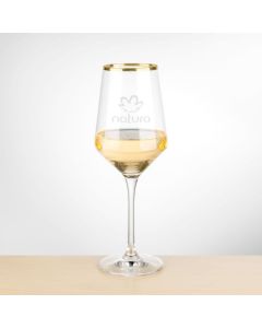 Tucson Gold Rim Wine Glass - 14oz (Etch)