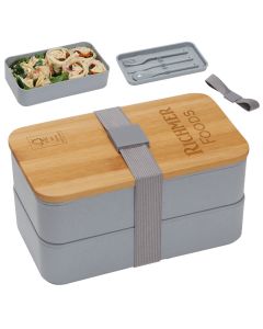 Double Decker Bamboo Lid Lunch Box