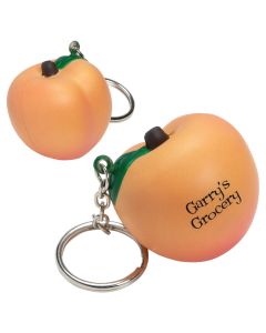 Peach Shaped Stress Reliever Keychain 