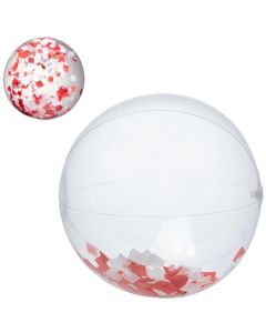 16″ Red Confetti Filled Beach Ball