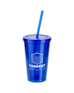 Tumbler with Lid & Straw (16 oz)