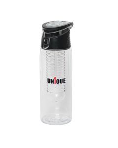 680mL clear infuser bottle with black and red logo