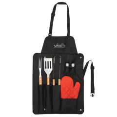 BBQ Now Apron & 7pc BBQ Set