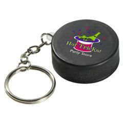 Hockey Puck Stress Reliever Keychain