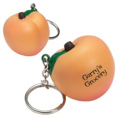 Peach Shaped Stress Reliever Keychain 