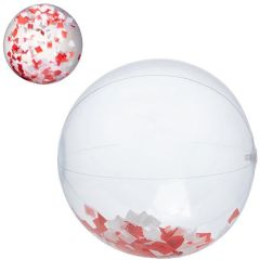 16″ Red Confetti Filled Beach Ball