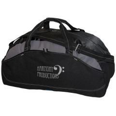 black with grey accents 24 inch extra large sports bag with grey logo