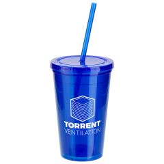 Tumbler with Lid & Straw (16 oz)
