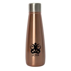 500mL copper bottle with silver lid and a black logo