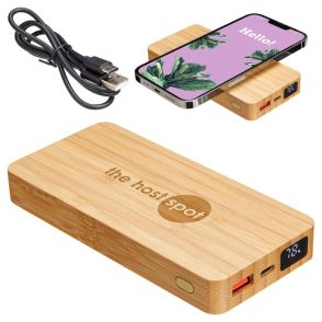 Bamboo Power Bank & Wireless Charger (10000mAh)