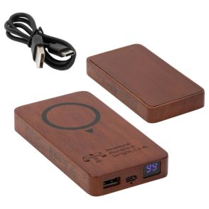 Mahogany Power Bank & Wireless Charger (5000mAh)