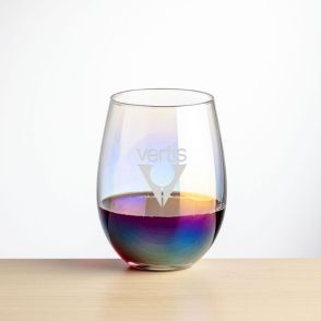 Miami Iridescent Stemless Wine Glass (Etch)