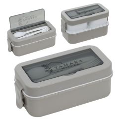 3-Compartment Stackable Lunch Box with Utensils