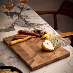Baylor Acacia Wood Herringbone Serving Board