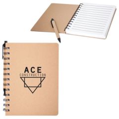 Cardboard Notebook & Paper Pen