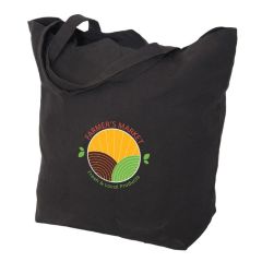 Carry All Cotton Canvas Tote Bag (Black)
