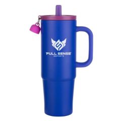 Kentia Travel Mug with Straw & Charm Holder (30oz)