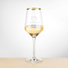 Tucson Gold Rim Wine Glass - 14oz (Etch)