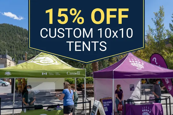 Custom Pop Up Tents on Sale for a Limited Time Only - Get Trade Show Ready with Fully Customizable Event Tents for Great Brand Visibility!