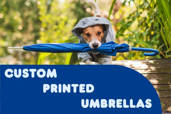 Custom Umbrellas - Give your clients a handy way to stay dry this season with our branded promotional umbrellas!