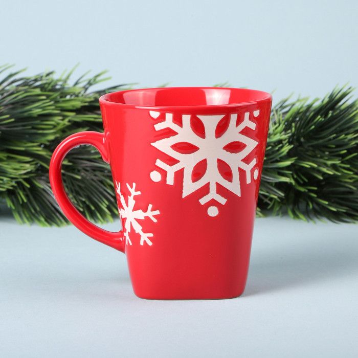 Vinter Snowflake Mug (350mL) on a holiday background