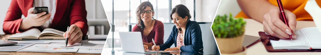 Employees in Calgary use the custom logo writing stationery they received from branded business gifts to make important notes.