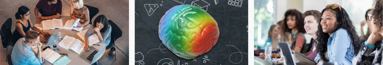 A rainbow brain-shaped stress toy is promoting stress relief for students in learning groups across Canada.