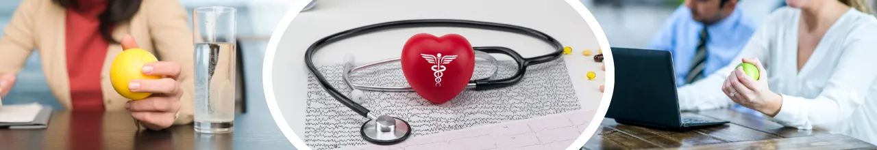 Office workers and medical staff are using custom stress balls to promote wellness and their logo both at work and at home.