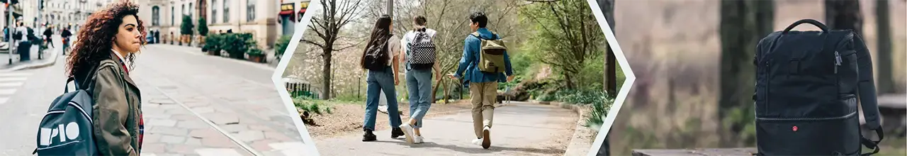 Backpacks are being worn while hiking in Algonquin and on the first day of college orientation in Ontario.