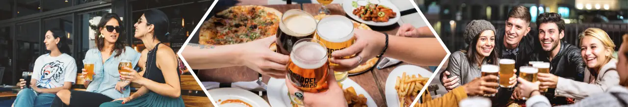 Canadians celebrate their leisure time after work together while using custom logo beer glasses in restaurants and bars.