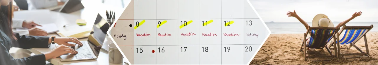 An employee in Toronto counts down the days to their vacation at the beach with custom printed calendars.