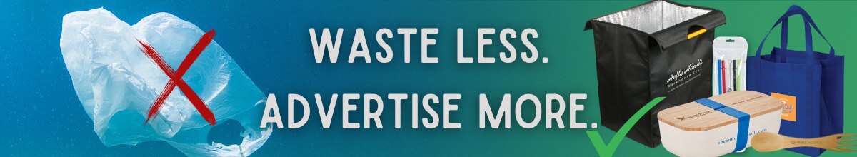 Waste Less & Advertise More; promote your brand in an eco-positive way with these reusable alternatives to single-use disposable plastic products