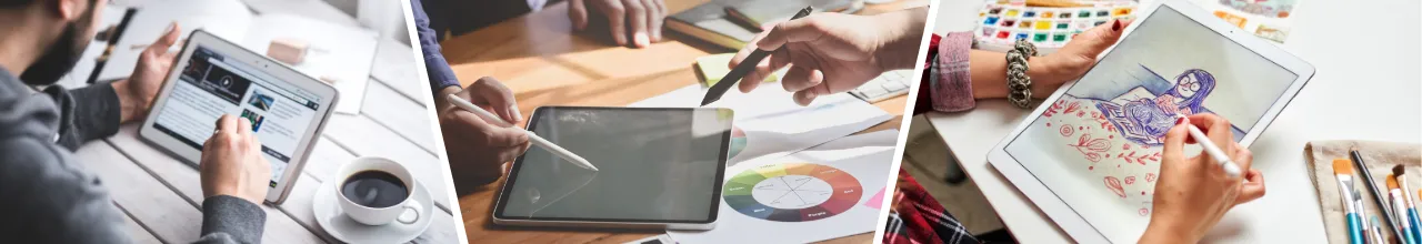 Promotional stylus pens in use at office meetings in Cambridge, Ontario and for leisure time after work.