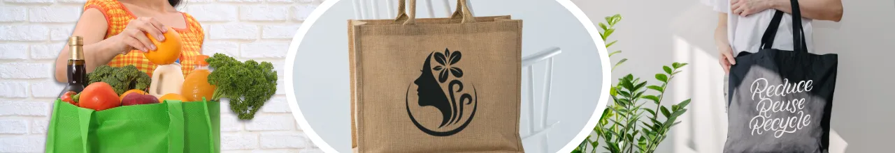 Branded tote and shopper bags made from jute, cotton and recycled materials are being used for groceries and errands in Canada.