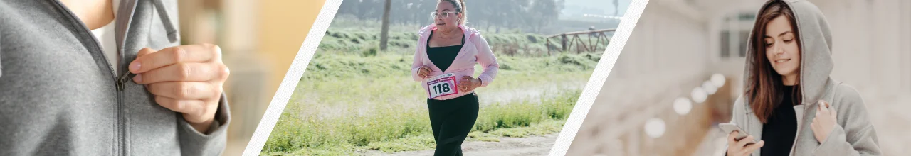 Printed zippered hoodies worn by men and women to stay warm indoors and while outside running at a fundraiser in Vaughan.