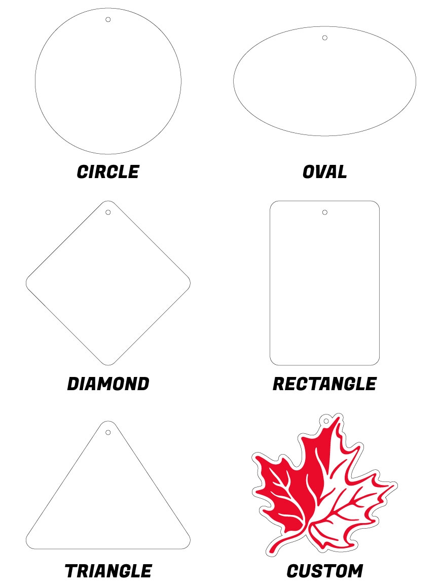 Shapes to choose from: circle, oval, diamond, rectangle, triangle, custom